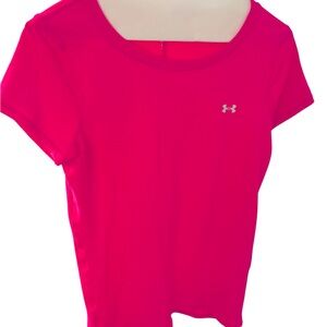 Under Armour Pink Fitted Short Sleeve T-Shirt PTP 17 L 24